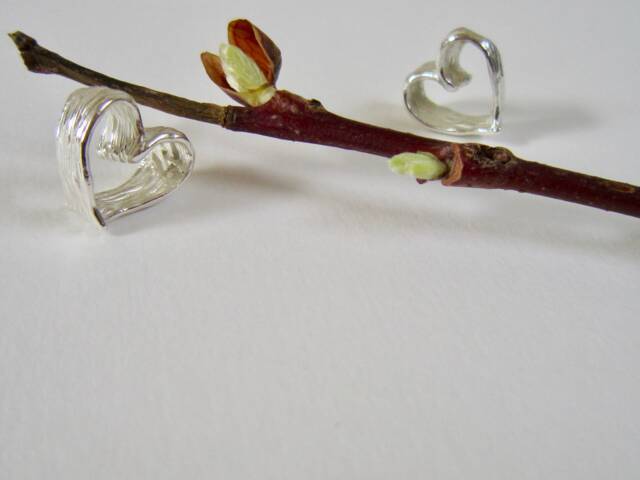 sterling Silver Heart Sculpture Handmade Pocket Memento - image 1