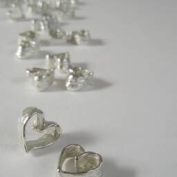 sterling Silver Heart Sculpture Handmade Pocket Memento - thumbnail 3