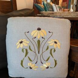 Kit To Embroider The Black Eyed Susan Pillow, 18 Inch Square - thumbnail 2
