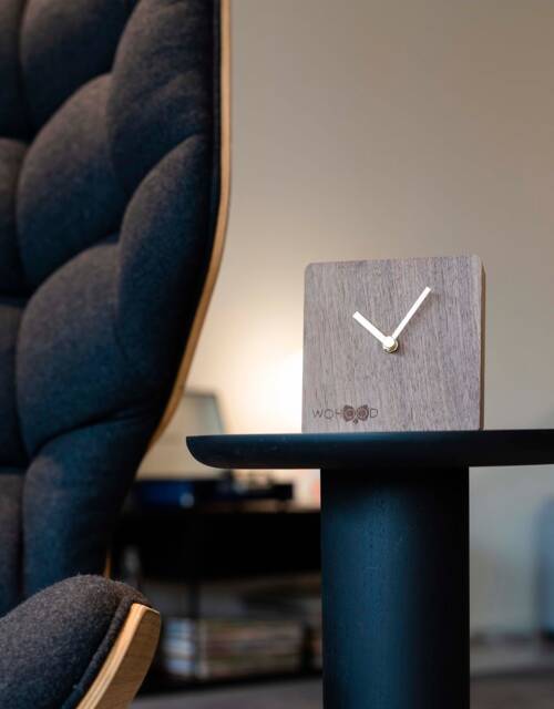 Wotime - Clock Standing Walnut Wood 10, 5x10, 5x3, 5cm - image 1