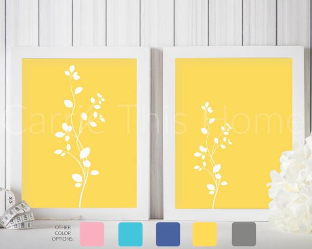 Instant Digital Download Art Prints - Set Of 2 8x10 Mustard Yellow Flowers Perfect For Living Room Decor Or Gallery Wall
