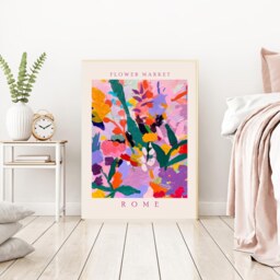 Botanical Flower Market Art Print, Market, Floral Wall Decor, Art, Rome - thumbnail 3
