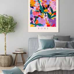 Botanical Flower Market Art Print, Market, Floral Wall Decor, Art, Rome - thumbnail 2