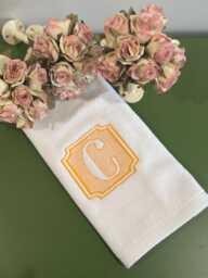 Ships Fast Embossed Monogram Hand Towel Embroidered, Gift For Everyone