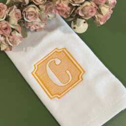 Ships Fast Embossed Monogram Hand Towel Embroidered, Gift For Everyone - thumbnail 2