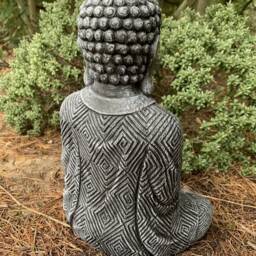 stone Garden Large Maze Robe Buddha Black & White Gift Concrete Ornament - thumbnail 3