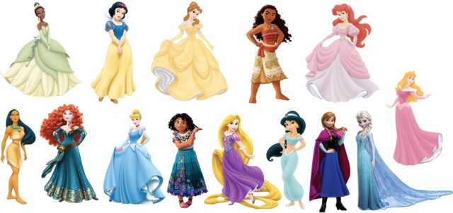 14x Princesses - 150mm - Vinyl Wall/Scrapbook Stickers - image 1