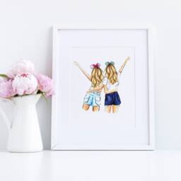 Confetti Ears - Fashion Illustration Print Art - Fashion Sketch Print- Home Decor By Melsy's Illustration's - thumbnail 3
