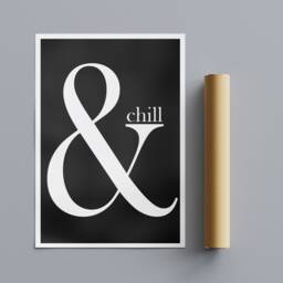 Modern Print - & Chill Black Background Home Decor Wall Art Wrapped Framed Canvas Rolled Photo/Poster - thumbnail 3
