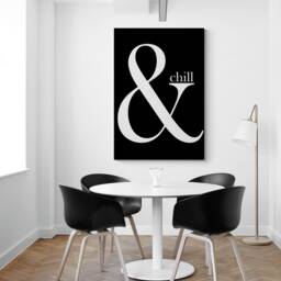 Modern Print - & Chill Black Background Home Decor Wall Art Wrapped Framed Canvas Rolled Photo/Poster - thumbnail 2