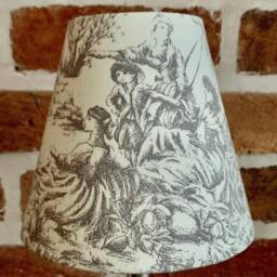 Dovestone Grey Provence Toile De Jouy Candle Clip Lampshade - thumbnail 3