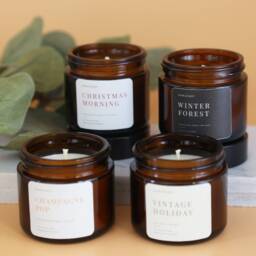 Champagne & Grapefruit Scented Holiday Candle - Soy Wax - thumbnail 2