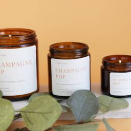 Champagne & Grapefruit Scented Holiday Candle - Soy Wax - thumbnail 3