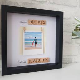 Fathers Day Photo Frame, I Have A Hero Call Him Daddy, Scrabble Box Birthday Gift, Father's Christmas Gift - thumbnail 2