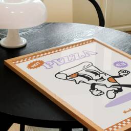 Retro Pizza Print - Kitchen Prints, Vintage Print, Dining Room Lover, Bold Wall Art, Poster, Style, Italy - thumbnail 2