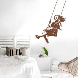 Banksy Wall Decal Girl On A Swing, Street Art Decor, Art, Urban Office Graffiti For Home & - thumbnail 3