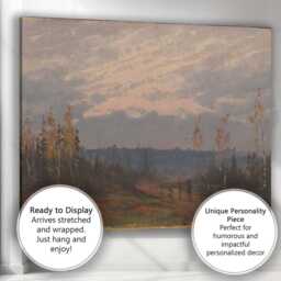 Misty Evening Woodland Path Atmospheric Landscape Painting Canvas Wall Art Print Decor Picture Ready To Hang - thumbnail 3