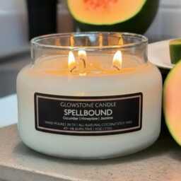 Spellbound - Non-Toxic Soy/Coconut Wax Candle Cucumber Melon Jasmine Spring 3-Wick Strong Scented Handmade Gift - thumbnail 2