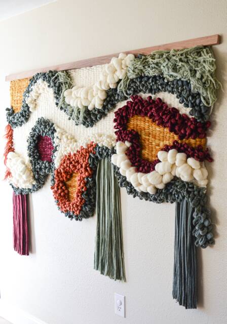 Modern Macram?? Wall Hanging - Large Wool Tapestry Abstract Fiber Art For Living Room Or Foyer - image 1