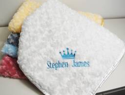 Personalised Baby Blanket Embroidered .this Pretty Rose Bud New Born Boy, Girl Blanket, Keepsake Gift - thumbnail 1
