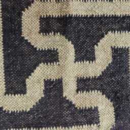 Wool Jute Flatweave Rug - Beige & Black Modern Maze Pattern Geometric Area Carpet - thumbnail 3