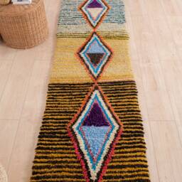 Moroccan Runner Rug 2x11 Ft, Vintage Berber Runner, Handwoven Wool Rug, Tribal Bohemian Hallway 73x340 cm - thumbnail 2