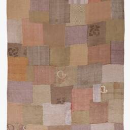 Mosaic Fray Handmade Vintage Kantha Throw - Mushroom - thumbnail 4