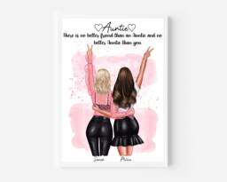 Personalised Auntie Print, Gift For Auntie, Birthday Gift, Christmas From Niece, Nephew - thumbnail 1