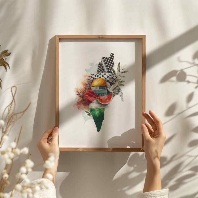 Palestinian Cultural Watercolour Illustration - Home Decor, Wall Art, Islam Decoration Living Room, Office [3 Sizes] - image 1