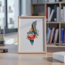 Palestinian Cultural Watercolour Illustration - Home Decor, Wall Art, Islam Decoration Living Room, Office [3 Sizes] - thumbnail 3