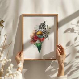 Palestinian Cultural Watercolour Illustration - Home Decor, Wall Art, Islam Decoration Living Room, Office [3 Sizes] - thumbnail 1