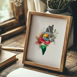 Palestinian Cultural Watercolour Illustration - Home Decor, Wall Art, Islam Decoration Living Room, Office [3 Sizes] - thumbnail 2