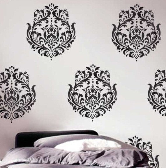 Wall Stencil Brocade No.1 Med - Reusable Better Than Wall Decals - image 1