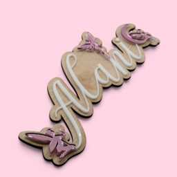 Personalised Fairy Name Sign - Wooden Nursery Plaque With Acrylic Detail - thumbnail 2