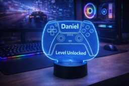 Personalised Gaming Controller Led Night Light - Custom Name & Text Gamer Lamp Kids & Teen Bedroom Decor Gift For Boys - thumbnail 1