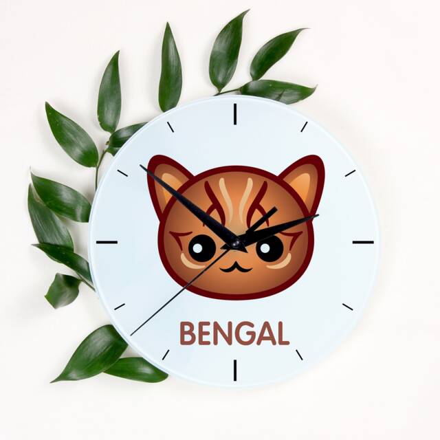 A Clock With A Bengal Cat. New Collection The Cute Art-Dog Cat - image 1
