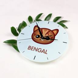 A Clock With A Bengal Cat. New Collection The Cute Art-Dog Cat - thumbnail 2