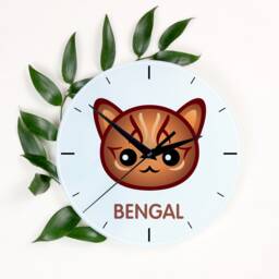 A Clock With A Bengal Cat. New Collection The Cute Art-Dog Cat - thumbnail 1