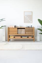 Jamm - Record Player Stand, Vinyl Record Storage Made Of Solid Oak Wood
