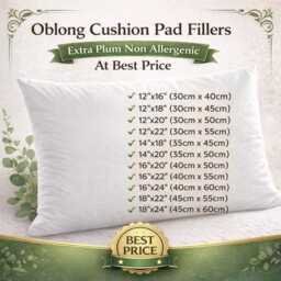 Rectangular Oblong Hollowfibre Cushion Pads, Inner Inserts Scatters Fillers For Home, Sofa, Chair in Multiple Sizes - thumbnail 1