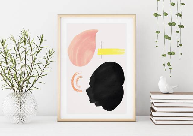 Tenerife Poster, Minimal Abstract Art, Watercolor Abstract, Shape Shapes Summer Art Print - image 1