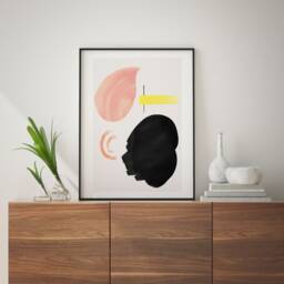 Tenerife Poster, Minimal Abstract Art, Watercolor Abstract, Shape Shapes Summer Art Print - thumbnail 2