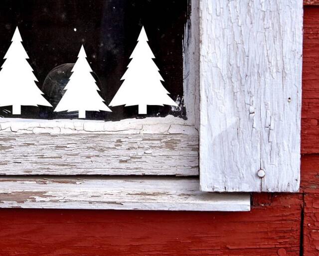 Pine Tree Vinyl Decal Set Of 3, Jeep Window Decals, Christmas Stickers, Rv Camper Decal, Wall Mailbox Stickers - image 1