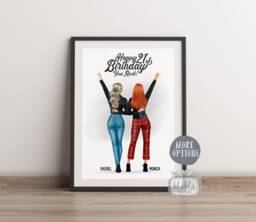 21st Best Friends Gift, Friend Birthday Print, Rock Wall Art, Quote, Personalised Gift - thumbnail 1