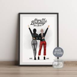21st Best Friends Gift, Friend Birthday Print, Rock Wall Art, Quote, Personalised Gift - thumbnail 2