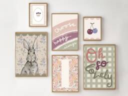 Set Of Girls Room Or Nursery Prints Including A Personalised Initial Print. Gallery Wall Prints, Printed & Shipped - Prints Only, Unframed - thumbnail 1