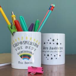Teachers Personalised Monochrome Star Ceramic Desk Tidy - Gift Pen Pot Tidy Marking Like A Boss Thank You Gift - thumbnail 3