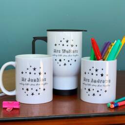 Teachers Personalised Monochrome Star Ceramic Desk Tidy - Gift Pen Pot Tidy Marking Like A Boss Thank You Gift - thumbnail 4