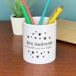 Teachers Personalised Monochrome Star Ceramic Desk Tidy - Gift Pen Pot Tidy Marking Like A Boss Thank You Gift - thumbnail 2