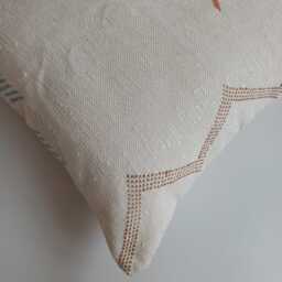 Moroccan Cactus Silk Cushion Cover, Handmade White Sabra Throw Pillow, Scatter 20''x20''/50x50 cm - thumbnail 3
